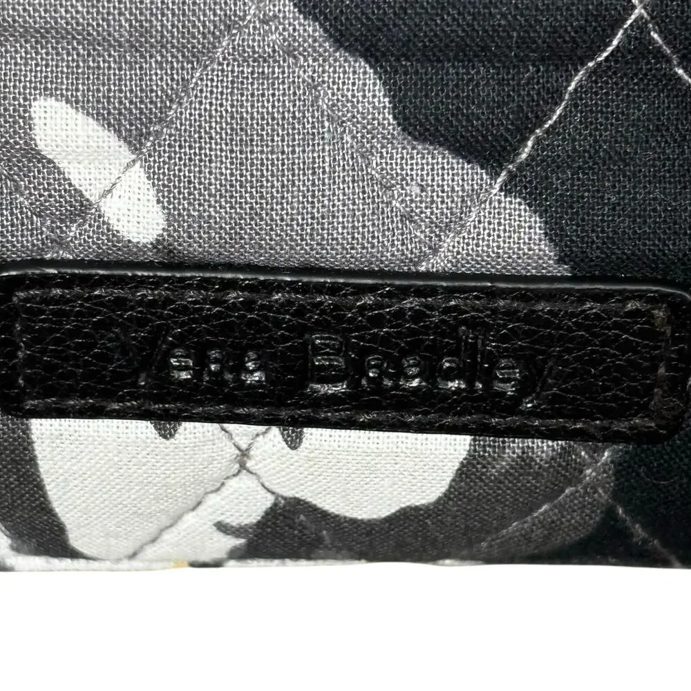 Vera Bradley quilted shoulder crossbody bag purse black gray quilted cotton